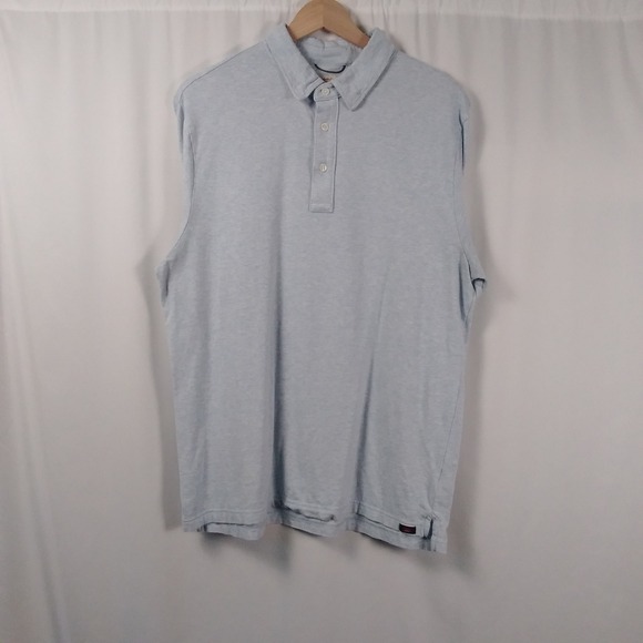 Faherty Brand Other - Faherty Movement Polo Shirt Short Sleeve Cardiff Blue Performance Stretch Mens L